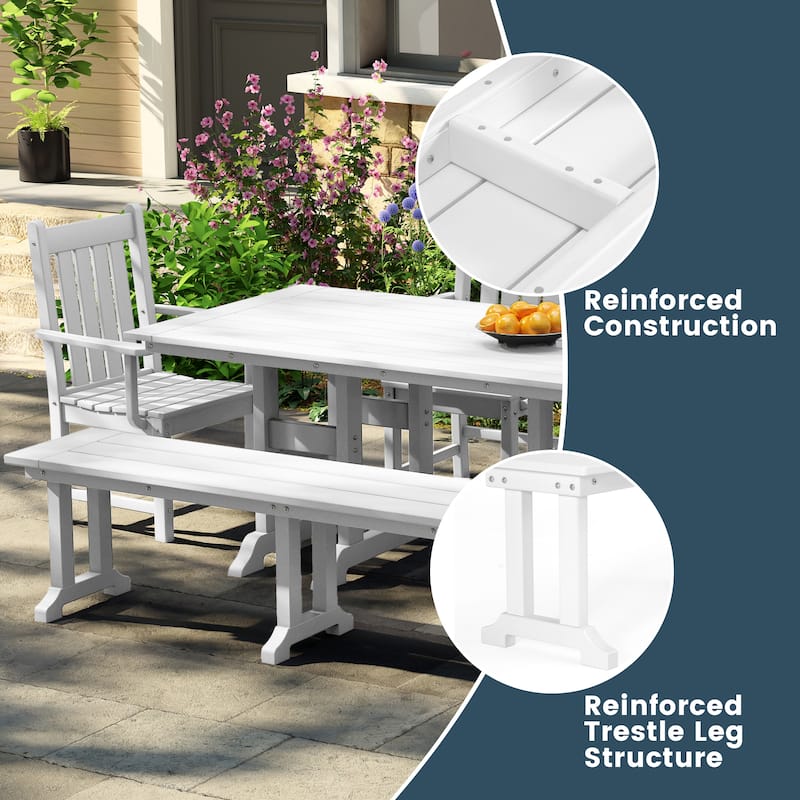 Laguna Hdpe All Weather Outdoor Patio 65" Bench
