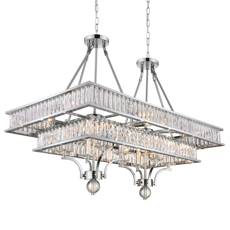 Shalia 16 Light Island Chandelier With Chrome Finish