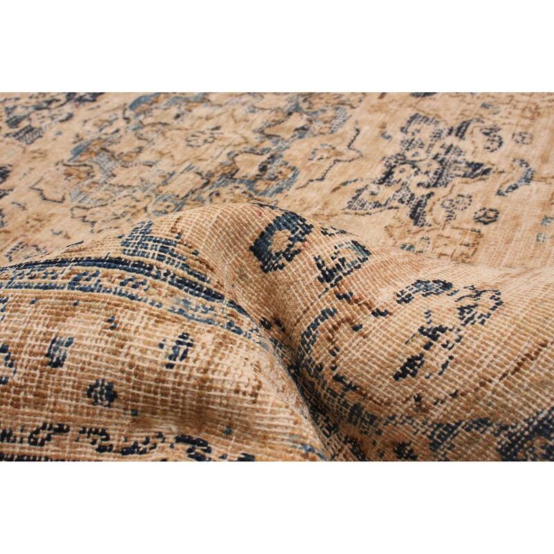 ECARPETGALLERY Hand-knotted Antalya Vintage Tan Wool Rug - 6'4 x 9'4