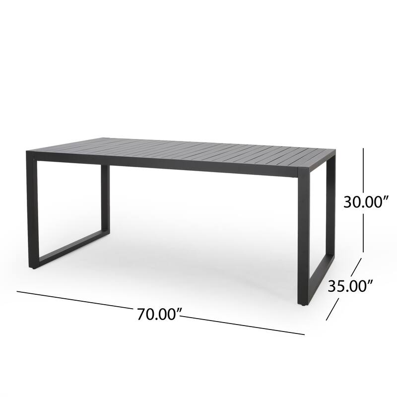 Navan Outdoor 6 Seater Aluminum Dining Set by Christopher Knight Home
