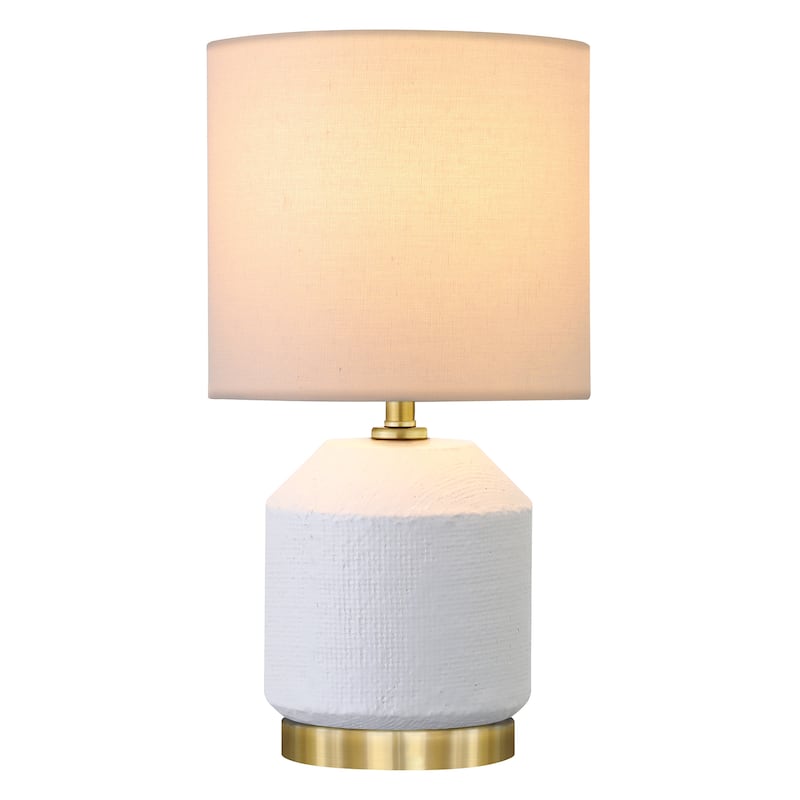 Esther 15" Tall Textured Ceramic Mini Lamp with Fabric Shade - 5.5" Wide