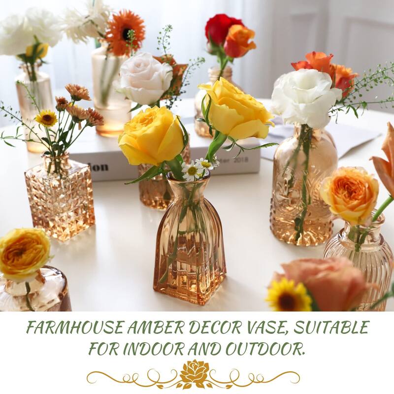 Glass Bud Vase Set of 22, Small Vases for Flowers, Clear Glass Vases, Mini Bud Vases in Bulk Rustic Wedding Decoration