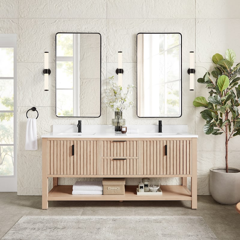 Tehran Bath Vanity with Composite Stone Top without Mirror