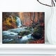 preview thumbnail 22 of 23, Autumn Mountain Waterfall Long View Landscape Photo Canvas Print - Orange 12 in. wide x 8 in. high - 1 Panel