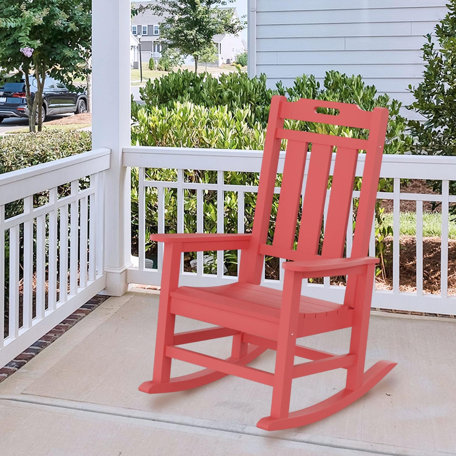 Presidential Rocking Chair HDPE Rocking Chair Fade Resistant Porch Rocker Chair All Weather Waterproof for Gray