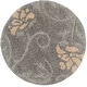 preview thumbnail 23 of 34, SAFAVIEH Florida Shag Nanny Floral Scroll 1.2-inch Thick Rug 4' Round - Grey/Beige - Round