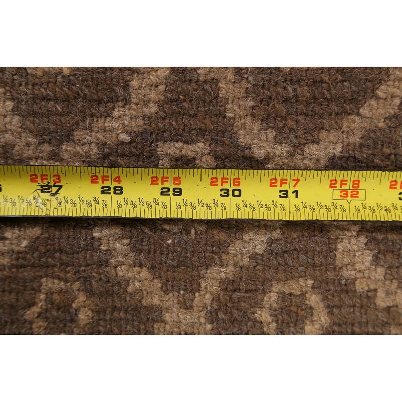 Vegetable Dye Trellis Nepalese Oriental Area Rug Handmade Wool Carpet - 6'1" x 9'0"