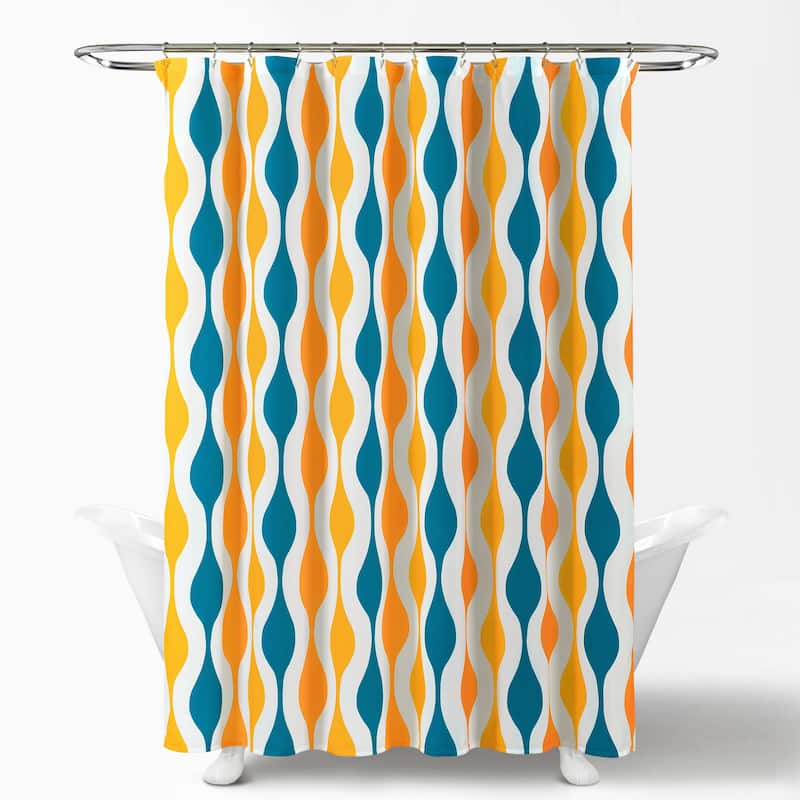 Lush Decor Mid Century Geo Shower Curtain