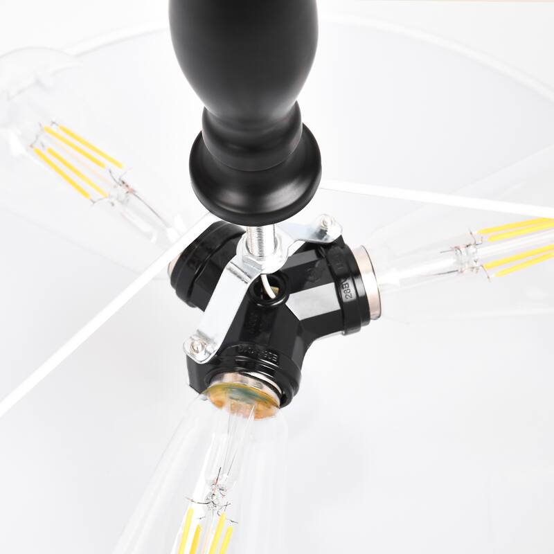 3-light Fabric Semi Flush Mount Light - Natural