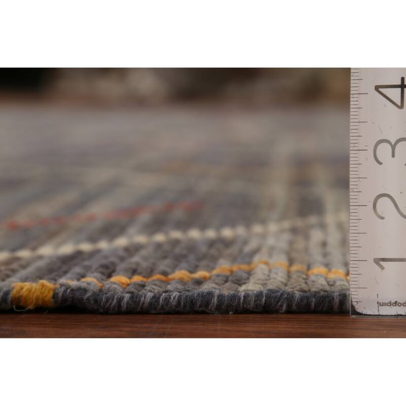 Gray & Blue Trellis Moroccan Area Rug Hand-Knotted Wool Carpet - 8'10"x 12'7"