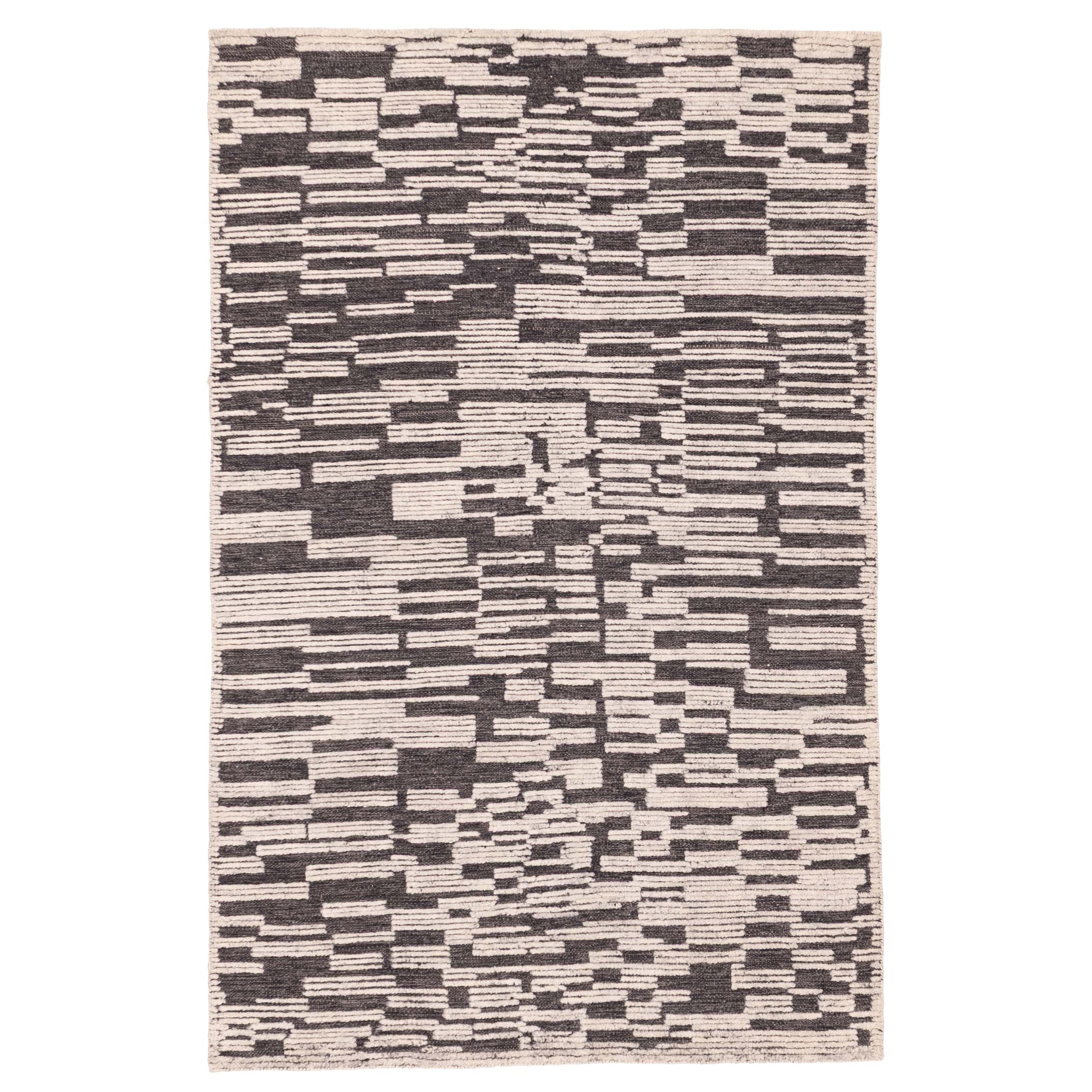 ECARPETGALLERY Hand-knotted Tangier Dark Grey Wool Rug - 5'1 x 8'0