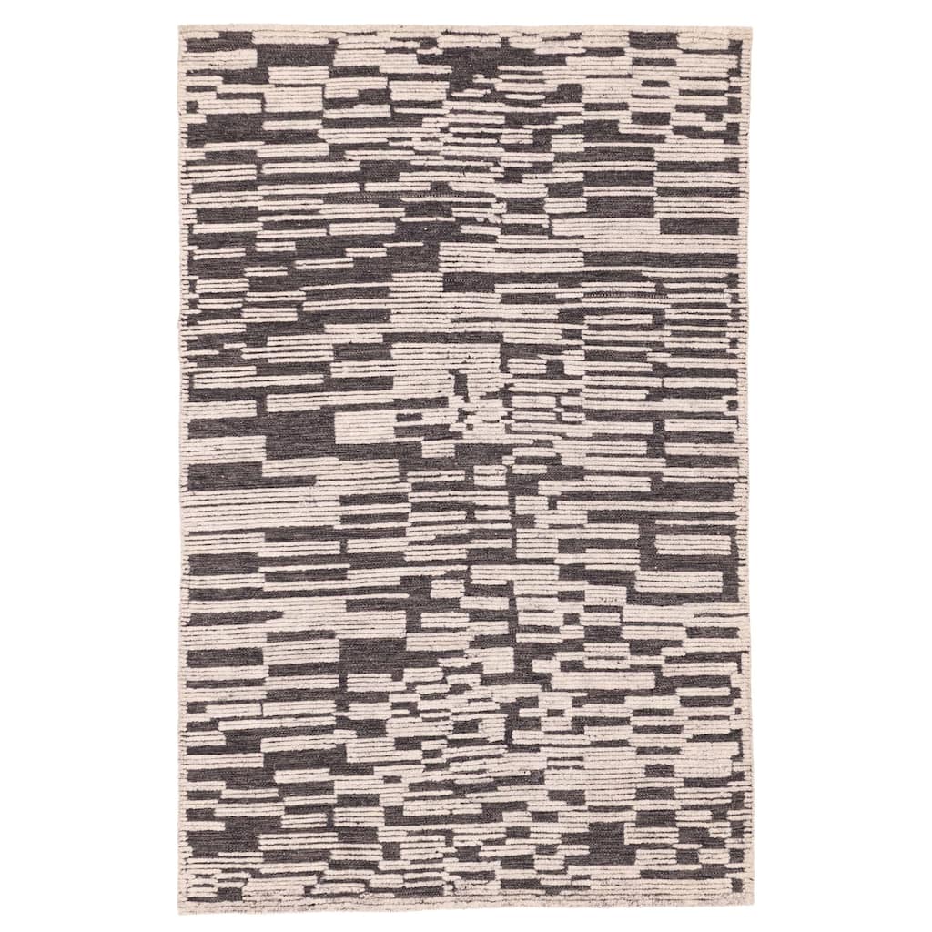 ECARPETGALLERY Hand-knotted Tangier Dark Grey Wool Rug - 5'1 x 8'0