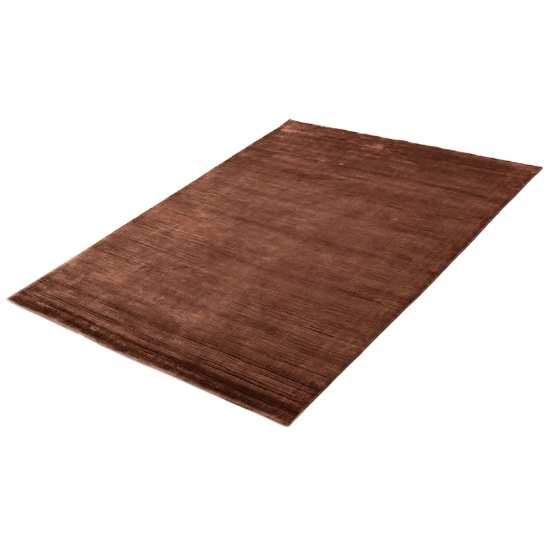 ECARPETGALLERY Hand Loomed Kashkuli Gabbeh Brown Viscose Rug - 5'7 x 7'7