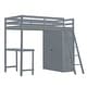 preview thumbnail 30 of 51, Solid Pine Loft Bed with Wardrobe, Desk, Shelves, and Guardrail