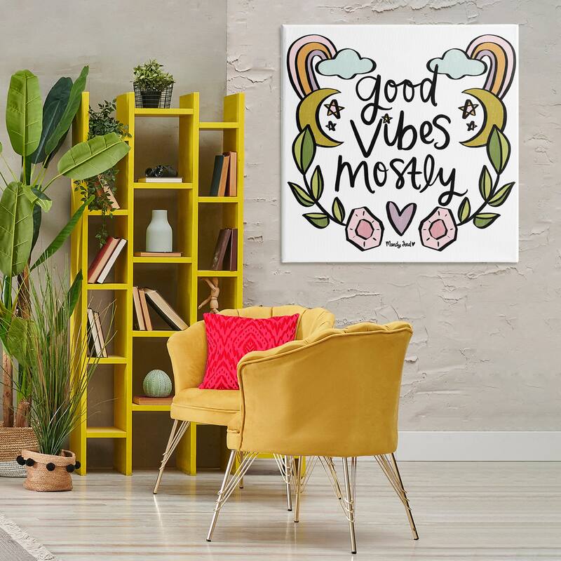 Stupell Good Vibes Mostly Canvas Wall Art Design By Mandy Ford Art + Illustration