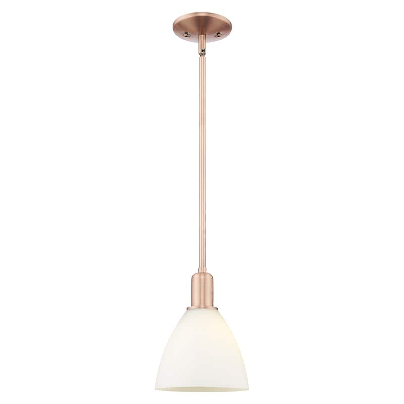 Innovations Lighting Endless Possibilities Arcadia - Bristol - 1 Light 8" Stem Hung Mini Pendant - Antique Copper/Matte White