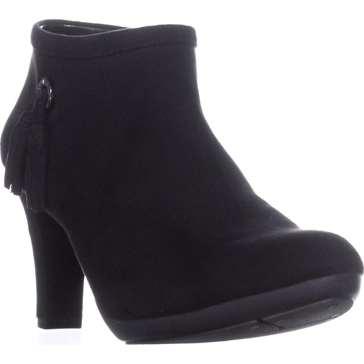 anne klein black ankle boots