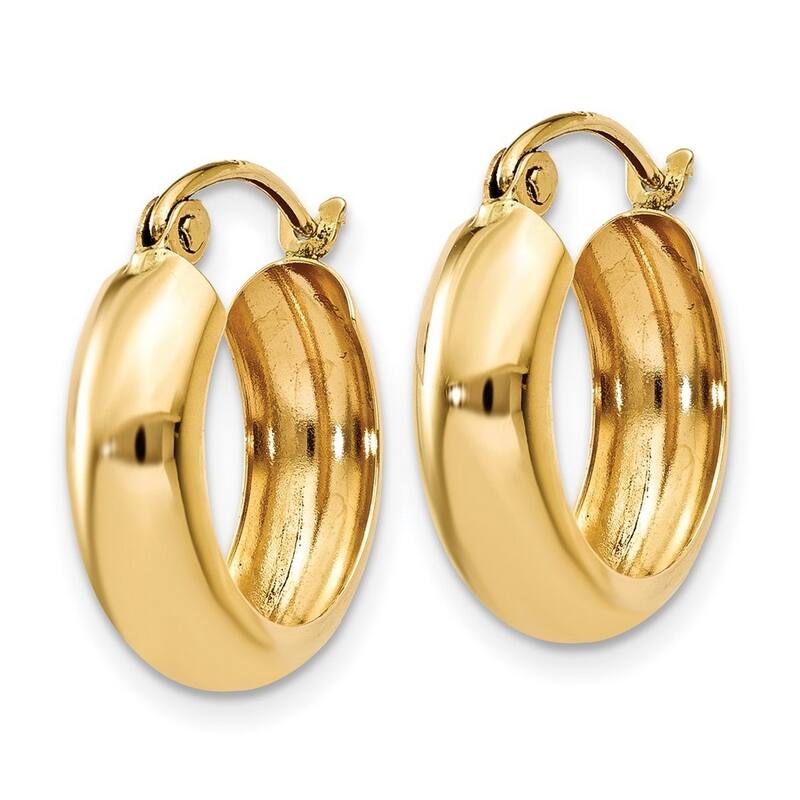 Curata 10k Yellow Gold Polished 10x4.75mm Round Hoop Earrings