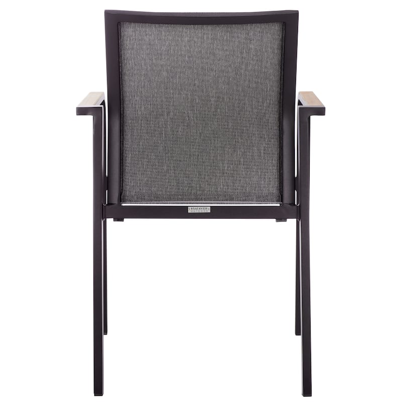 SAFAVIEH Outdoor Living Dexter Armchair with Teak (Set of 2)