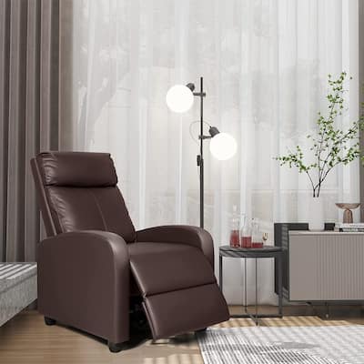 Furniwell PU Leather Sofa Recliner with Padded Seat and Backrest.