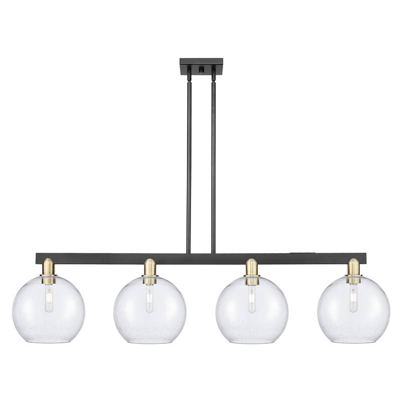 Innovations Lighting Endless Possibilities Arcadia - Athens - 4 Light 53" Stem Hung Island Light - Black Antique Brass/Seedy