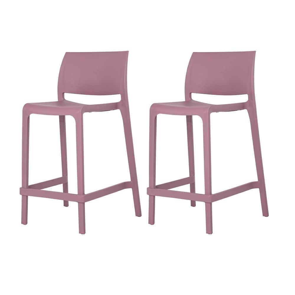 Sensilla Resin Stackable Counter-height Bar Stools, Set of 2