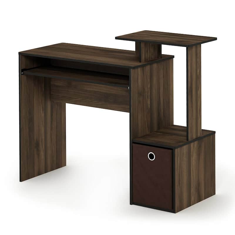 Writing Desk - Compact Computer Desk with Keyboard Drawer & CPU Storage - Modern Home Office Desk