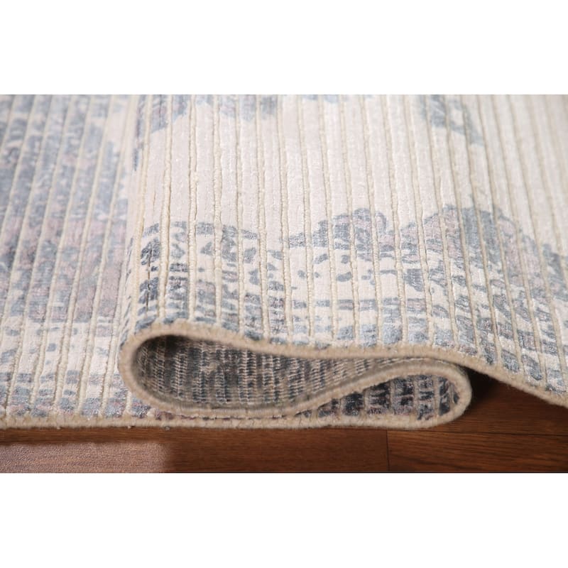 Contemporary / Abstract Accent Rug Handmade Wool Carpet - 3'11"x 5'8"