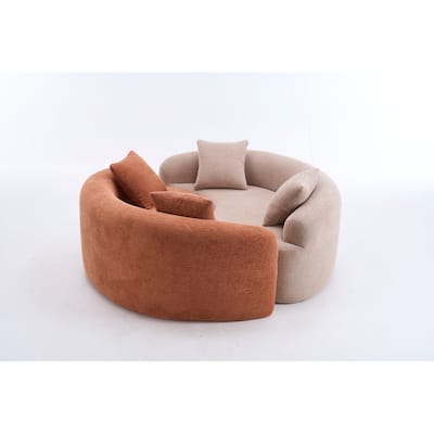 Single S-Curved Chenille Sofa Chair, No Assembly