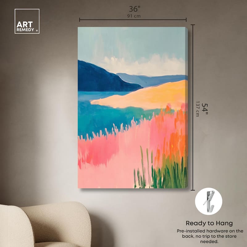 Meadow Meets the Sea Canvas by Art Remedy, Gallery Wrapped