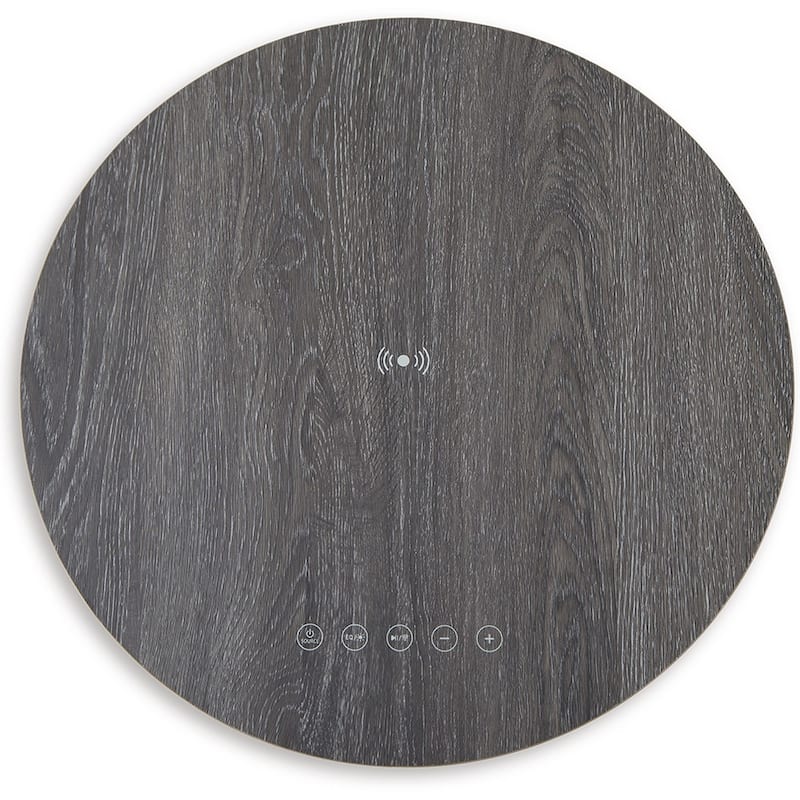 Seme Accent Table, Wireless Charging, Built In Speakers, 18 Inch, Gray
