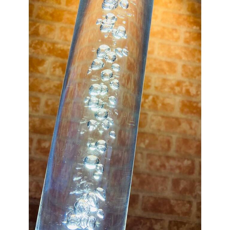 5 Crystal Cylinders LED Chrome Floor Lamp - L