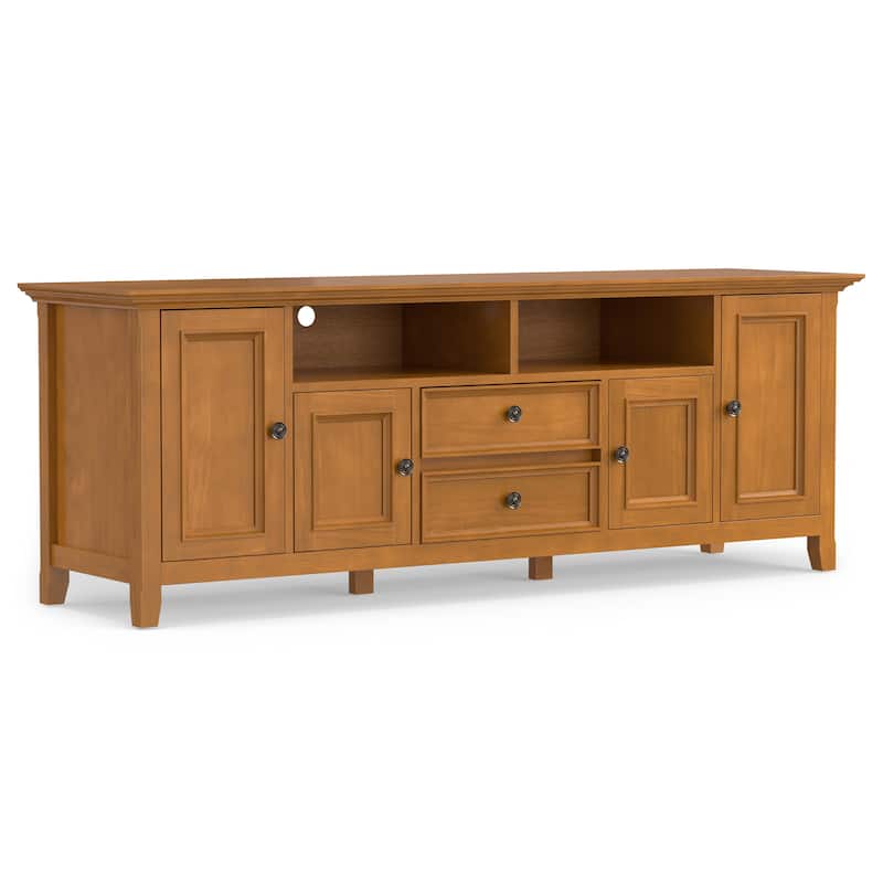 WYNDENHALL Halifax 72 inch Wide Solid Wood Transitional TV Stand - 72"w x 19"d x 26" h