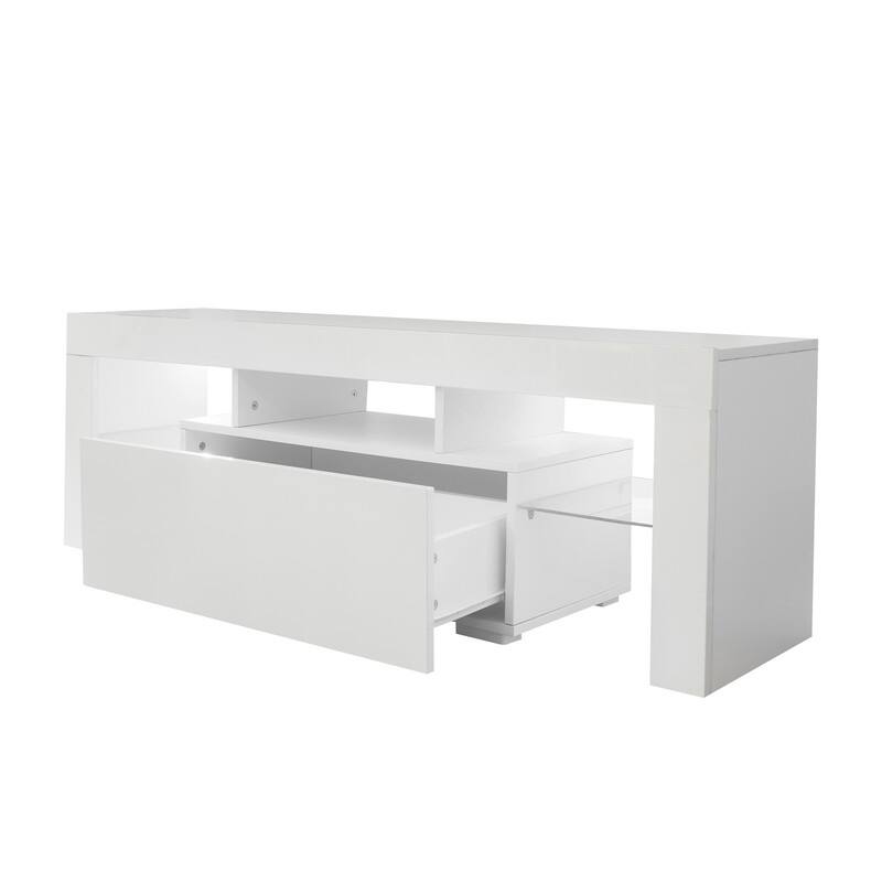 Entertainment TV Stand, Large TV Stand TV Base Stand with LED Light TV Cabinet