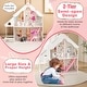 preview thumbnail 7 of 7, Semi-Opened DIY Dollhouse with Simulated Rooms and Furniture Set-White - 32” x 12” x 34” (L x W x H)