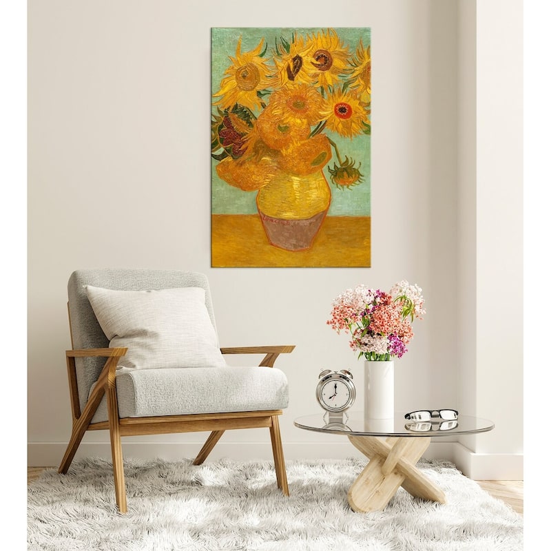 Van Gogh Sunflowers canvas wall art Reproduction print wall decor Sunflowers painting Yellow home decor Classic fine Art