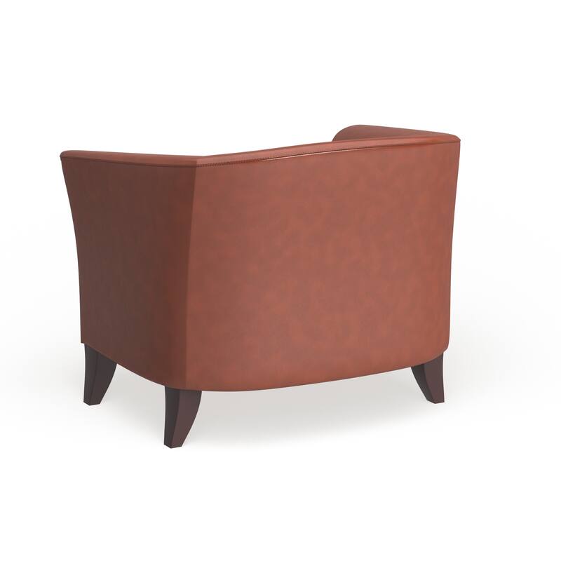 LeatherSoft Chair with Wood Feet - 33.5"W x 31"D x 29"H