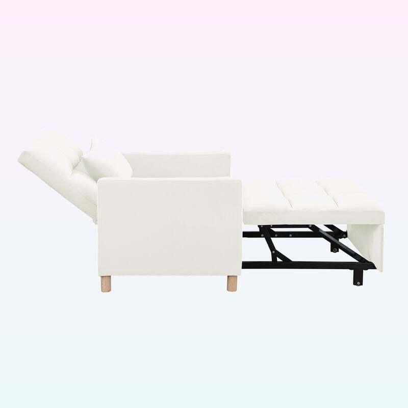Modern Convertible Sleeper Sofa Chair Bed with Pillow