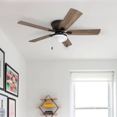 Porch & Den Watkins Bronze Finish 52-inch LED Ceiling Fan with Pull Chains 5 Reversible Blades - 52