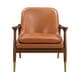 preview thumbnail 4 of 7, Mid-Century Faux Leather Accent Chair with Cushioned Seat