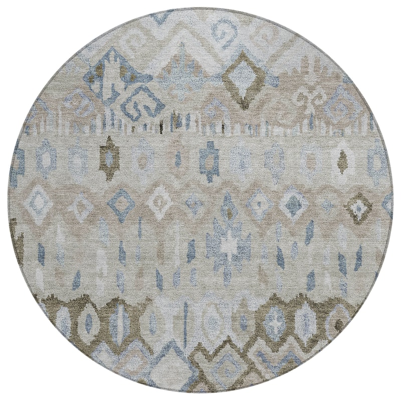 Machine Washable Indoor/ Outdoor Boho Moroccan Chantille Rug