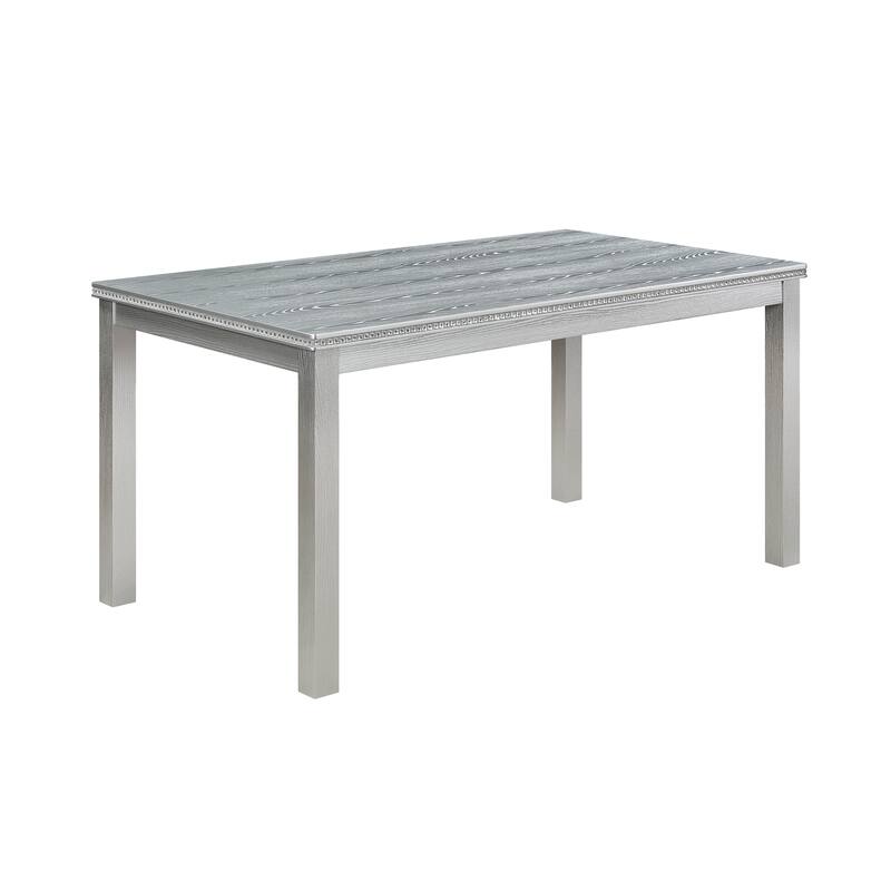 Upholstered Bench and Back Padded Dining Chairs, Dining Table with Crystal Decoration, Kitchen Table and Chairs Set