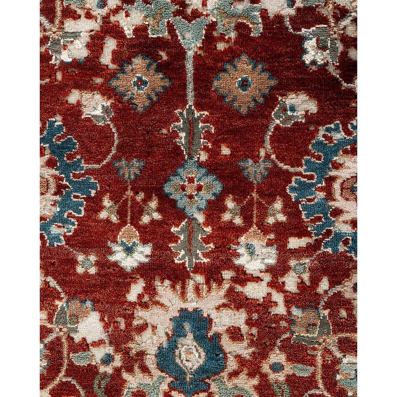 Ikat One-of-a-Kind Hand-Knotted Area Rug, Red - 8' 3" x 10' 2"