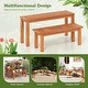 preview thumbnail 8 of 7, Gymax Wooden Plant Stand Set of 2 w/ Teak Oil Finish Slatted Top