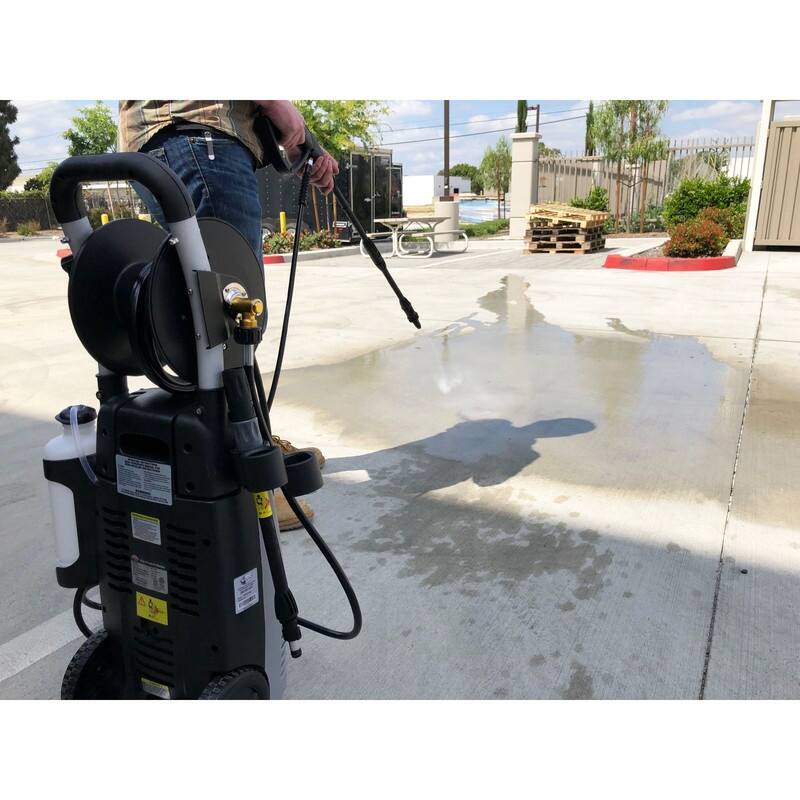 lectric Pressure Washer With Hose Reel for Buildings - Grey