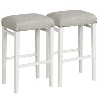 Costway 24" Height Set of 2 Bar Stools Backless Counter Height - Bed ...