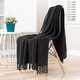preview thumbnail 34 of 59, Chanasya Textured Knit Acrylic Throw Blanket With Tassels