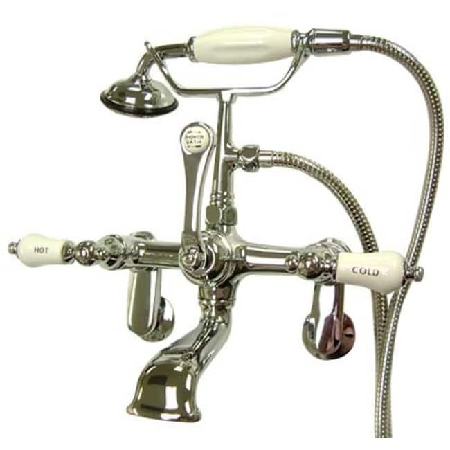 Kingston Brass Vintage Wall Mounted Clawfoot Tub Filler with Personal - Polished Chrome