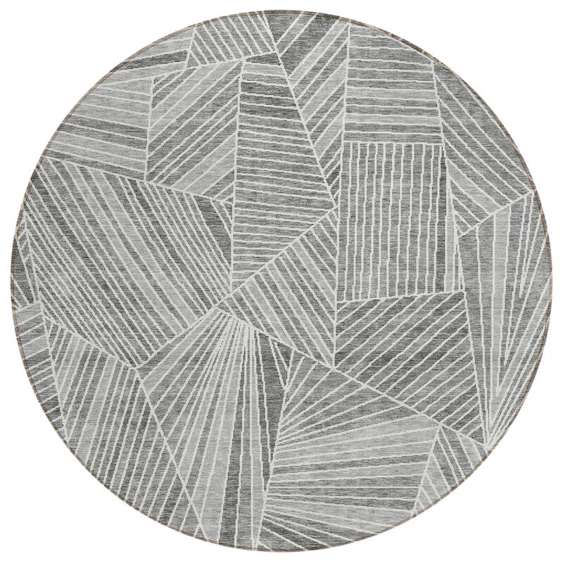 Machine Washable Indoor/ Outdoor Chantille Modern Mosaic Rug