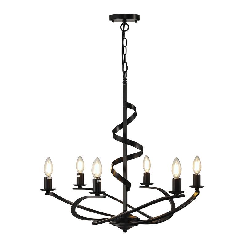 Vintage Swirling Ribbon Shaped Candle Chandelier